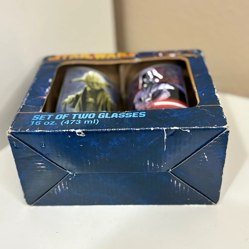 Star Wars Yoda & Darth Vader 16oz Glass Set w/ Box